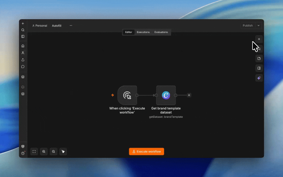 n8n workflow using Canva Autofill